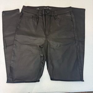 White House Black Market Woman’s 8L Black Coated shiny grunge edgy Skinny Jeans